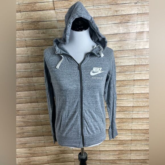 Nike zip-up Grey Thin Sweatshirt sz Small - Picture 1 of 6